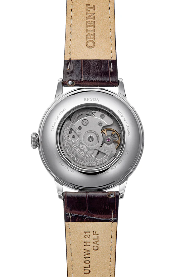Orient Bambino RA-AC0037R Arabic Numerals Red Dial Leather Strap Watch - 40.5mm - Image 3
