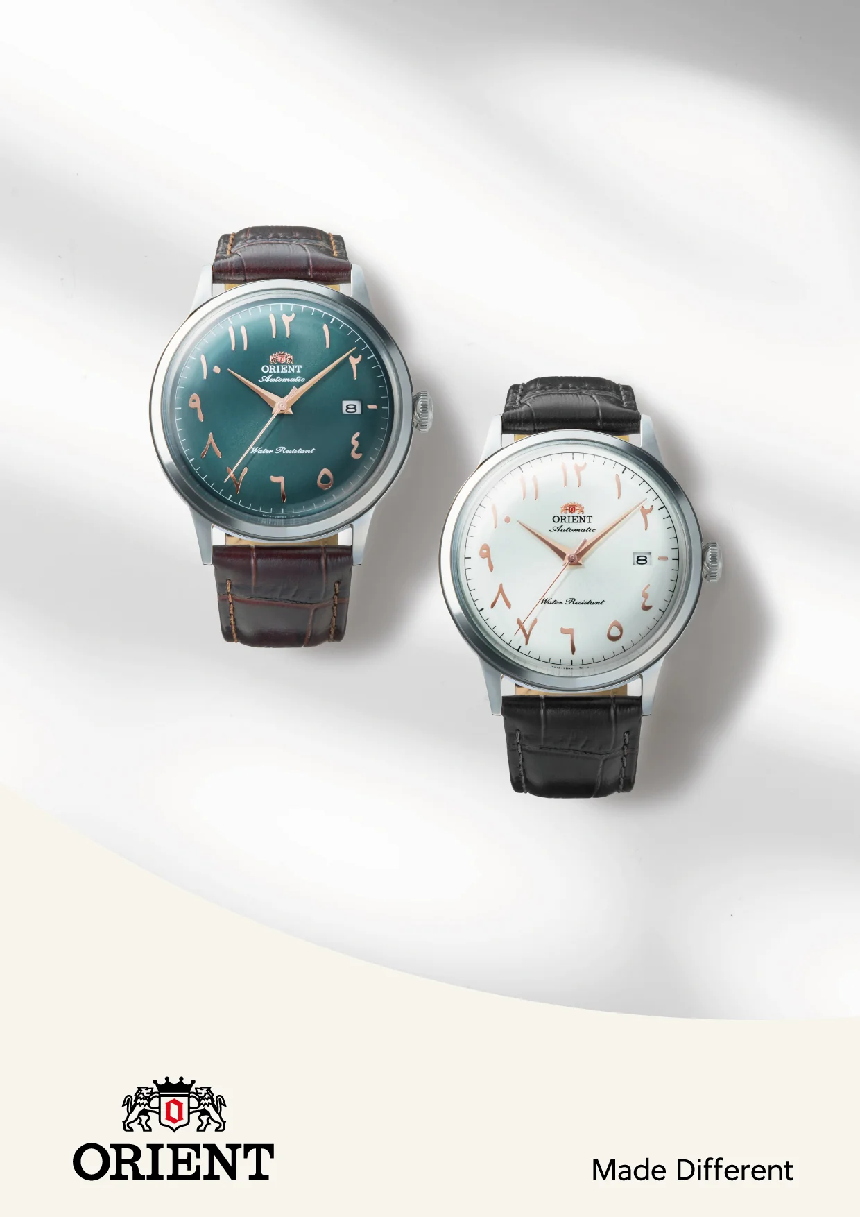 Orient Bambino RA-AC0038S Arabic White Dial Leather Strap Watch - 40.5mm - Image 4