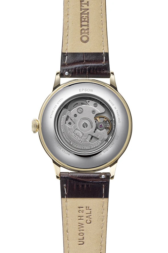 ORIENT RA-AC0028S Mechanical Bambino Watch, Leather Strap - 40.5mm - Image 3