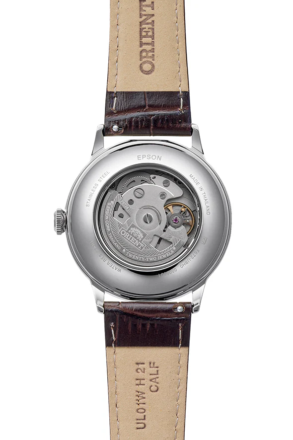 ORIENT RA-AC0032V Mechanical Bambino Watch, Leather Strap - 40.5mm - Image 3