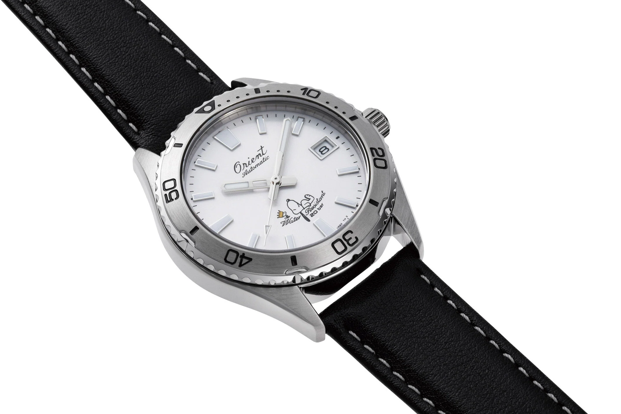 ORIENT RA-AC0Q08S Mechanical Sports Peanuts™ Watch, Leather Strap - 39.9mm Limited - Image 2