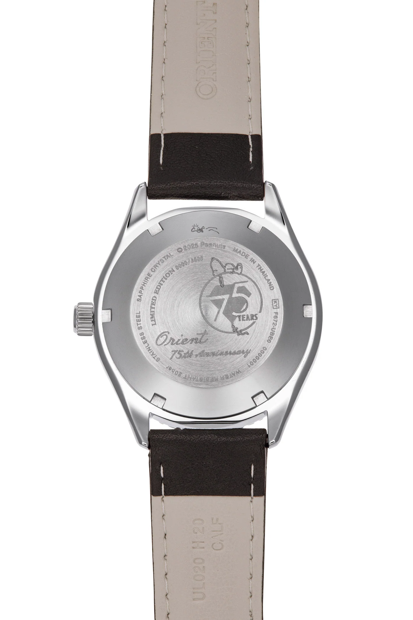 ORIENT RA-AC0Q08S Mechanical Sports Peanuts™ Watch, Leather Strap - 39.9mm Limited - Image 4