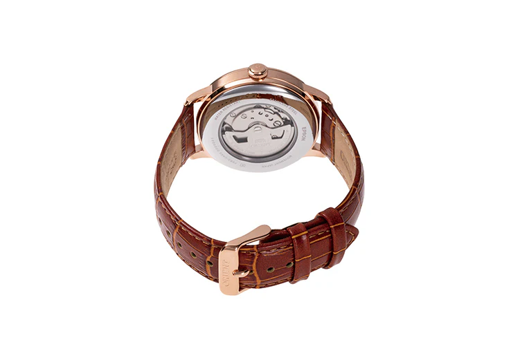 ORIENT RA-AK0801S00C Sun and Moon with Open Heart Classic Automatic Leather Strap Watch - Image 3
