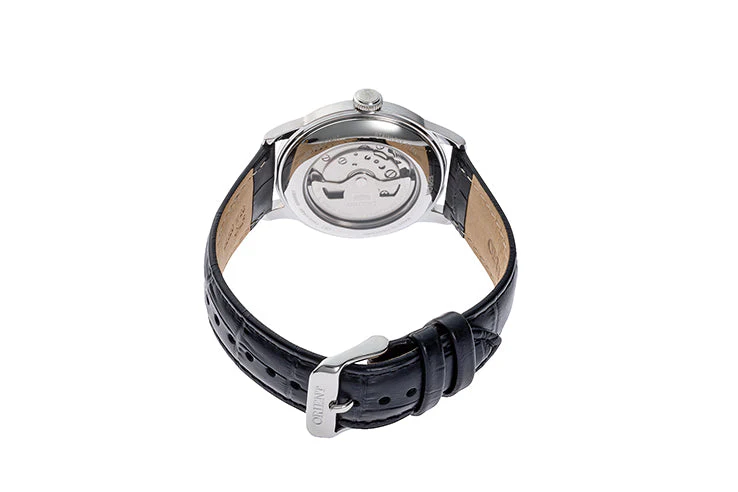 ORIENT RA-AP0104S Bambino 38.4mm  Silver Dial Small Seconds Automatic Black Leather Strap Watch - Image 3