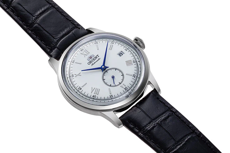 ORIENT RA-AP0104S Bambino 38.4mm  Silver Dial Small Seconds Automatic Black Leather Strap Watch - Image 4