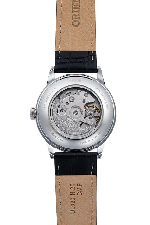 ORIENT RA-AP0104S Bambino 38.4mm  Silver Dial Small Seconds Automatic Black Leather Strap Watch - Image 5