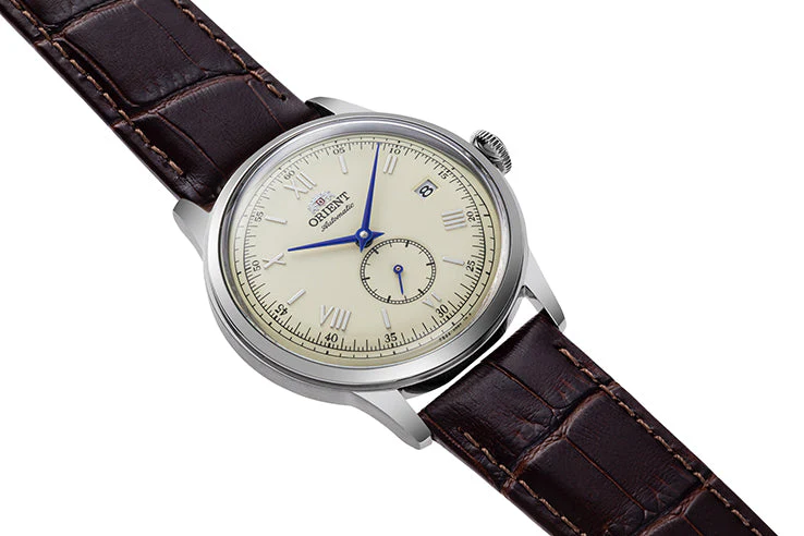 ORIENT RA-AP0105Y Bambino 38.4mm Ivory Dial Small Seconds Automatic Brown Leather Strap Watch - Image 2