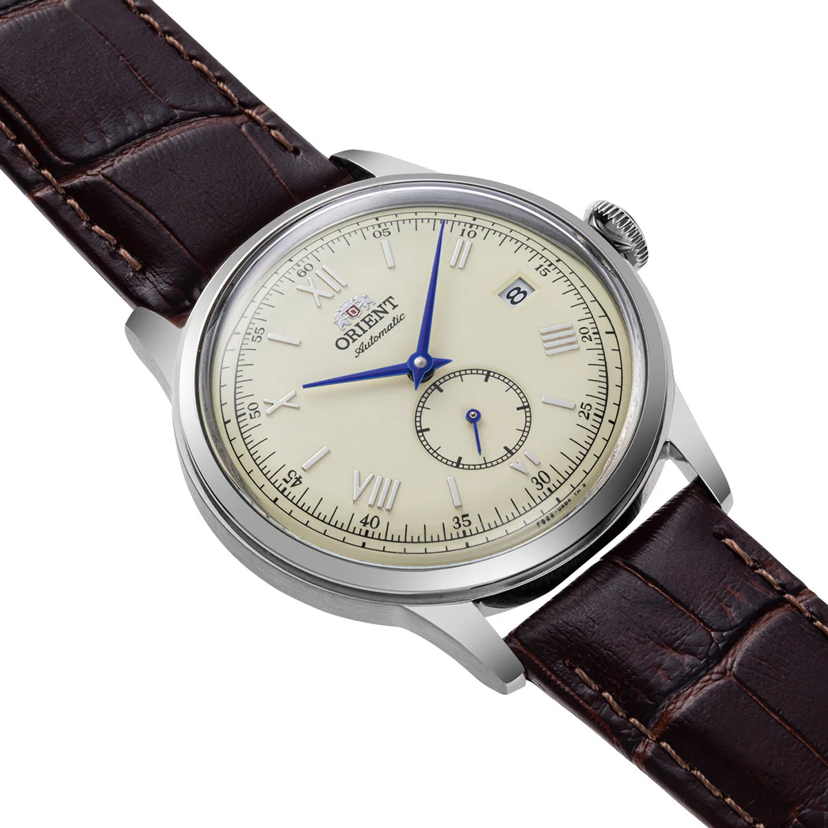 ORIENT RA-AP0105Y Bambino 38.4mm Ivory Dial Small Seconds Automatic Brown Leather Strap Watch - Image 3