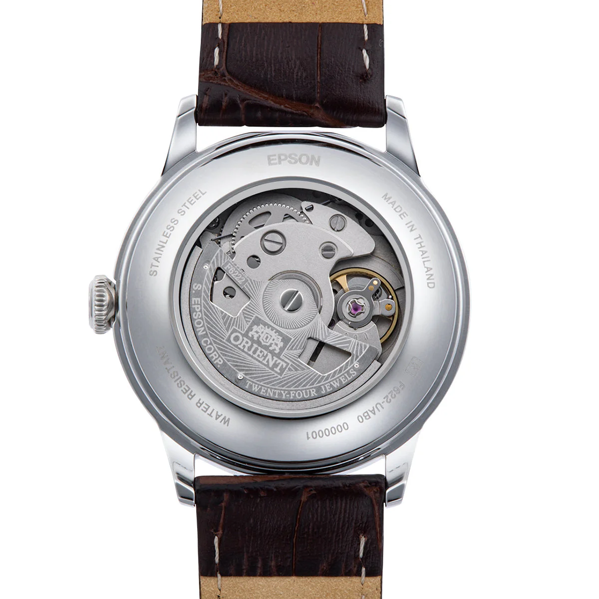 ORIENT RA-AP0105Y Bambino 38.4mm Ivory Dial Small Seconds Automatic Brown Leather Strap Watch - Image 4