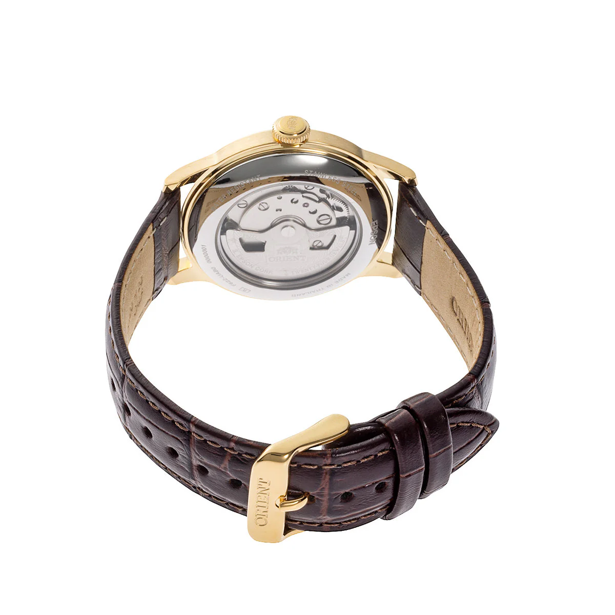 ORIENT RA-AP0106S Bambino 38.4mm Silver Dial Small Seconds Automatic Brown Leather Strap Watch - Image 2