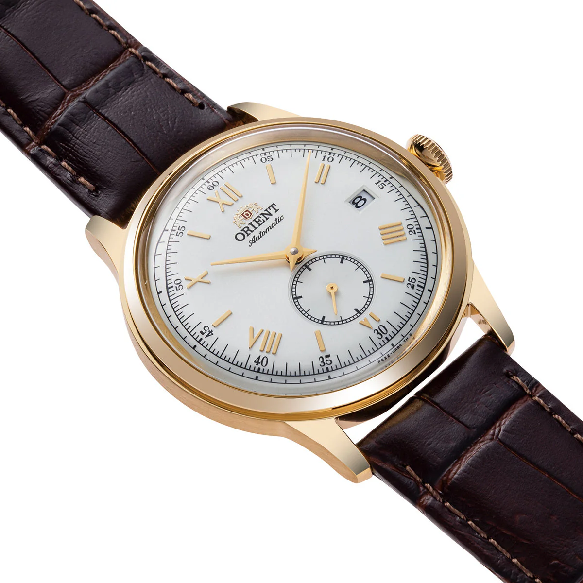 ORIENT RA-AP0106S Bambino 38.4mm Silver Dial Small Seconds Automatic Brown Leather Strap Watch - Image 3