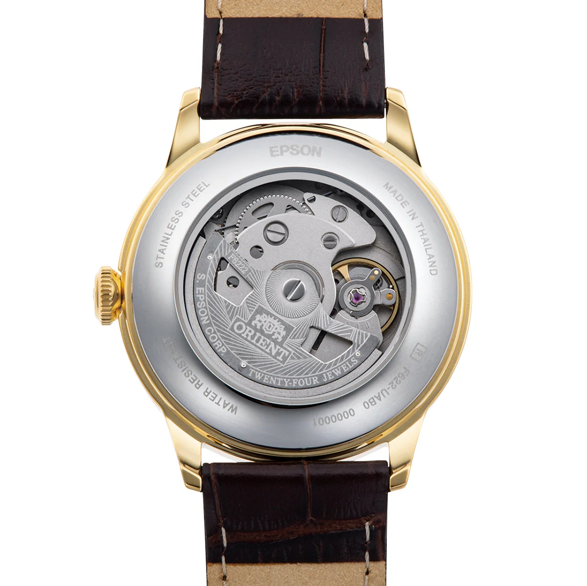 ORIENT RA-AP0106S Bambino 38.4mm Silver Dial Small Seconds Automatic Brown Leather Strap Watch - Image 4