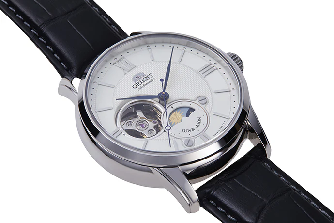 ORIENT RA-AS0011S Sun and Moon with Open Heart  Classic Automatic Gents Leather Strap Watch - Image 3